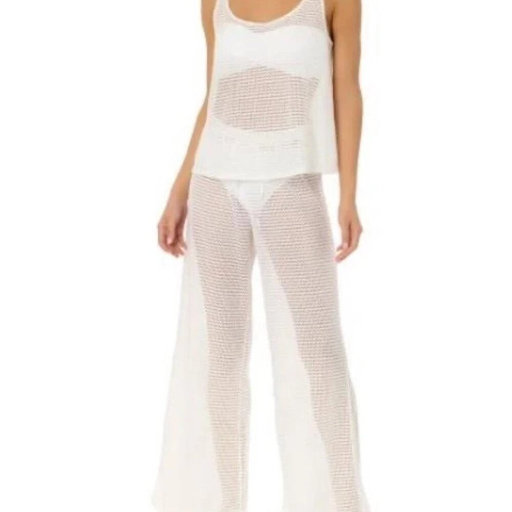 Hurley Women's Size XL/XXL White 2 Piece Crochet Coverup Swims Set NWT